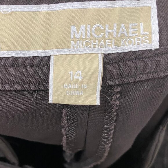 Michael Kors Brown Dress Pants with Gold Chain Detail – Size 14 - Picture 3 of 3